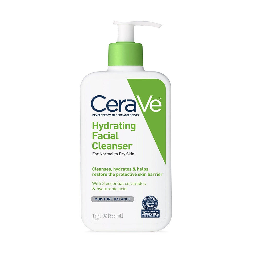 Sữa rửa mặt CeraVe dành cho da thường và da khô CeraVe Foaming Facial Cleanser 355ml (Dry Skin Xanh Lá) - hình ảnh sản phẩm chính
