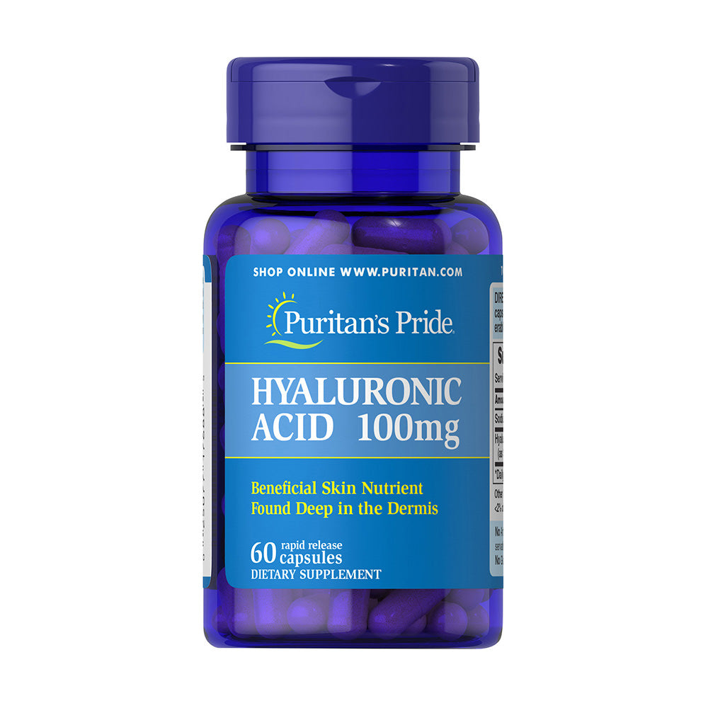 Viên uống cấp nước, đẹp da Puritan’s Pride Hyaluronic Acid 100mg 60 viên - hình ảnh sản phẩm chính