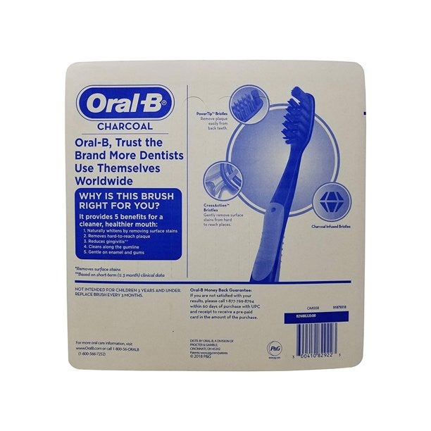 Set 6 bàn chải Oral-B Charcoal Toothbrush của Mỹ - hình ảnh chi tiết 5