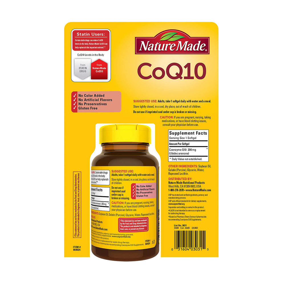 Viên uống bổ Tim Mạch Nature Made CoQ10 200 mg 140 viên của Mỹ - ảnh sản phẩm 2
