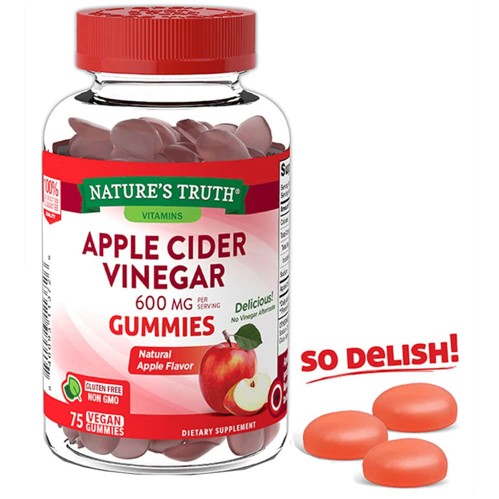 Kẹo dẻo giảm cân đẹp da detox cơ thể giấm táo Apple Cinder Vinegar 75 viên của Mỹ - hình ảnh chi tiết 2