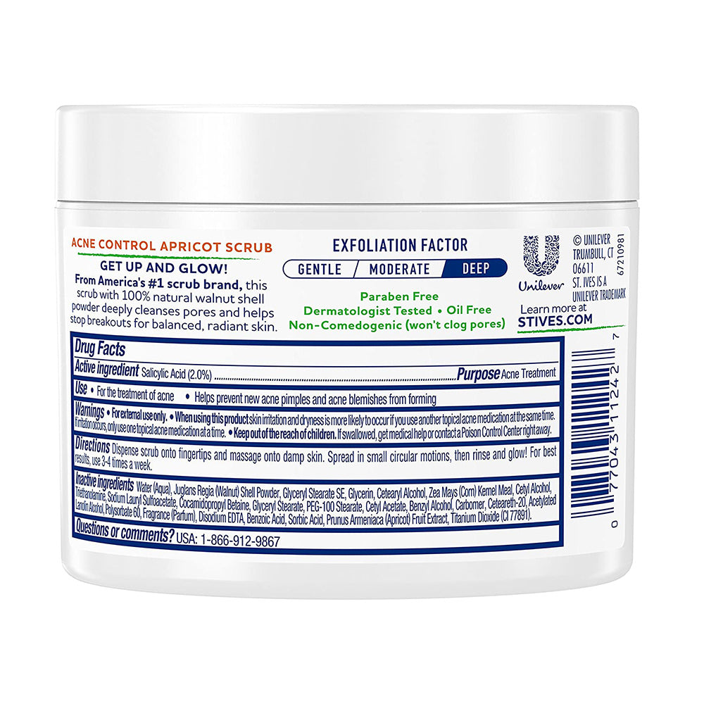 Tẩy tế bào chết ngừa mụn hương mơ St.Ives Acne Control Apricot Scrub 283g - hình ảnh chi tiết 2