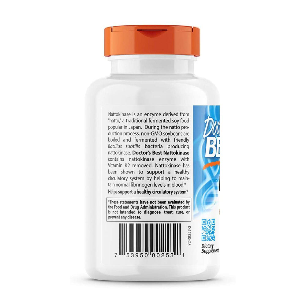 Viên uống ngăn ngừa và hỗ trợ sau tai biến Doctor’s Best Nattokinase 270 viên - hình ảnh chi tiết 2
