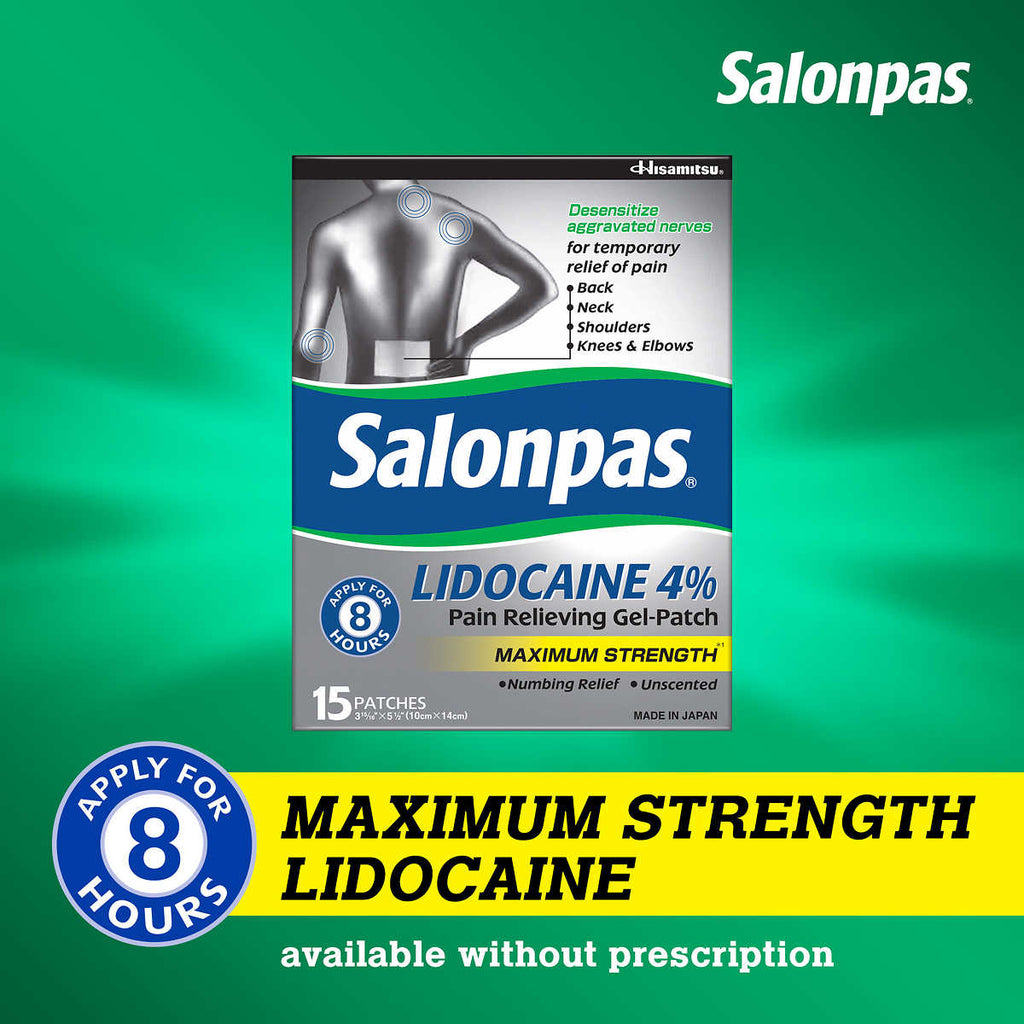 Miếng dán Salonpas LIDOCAINE Giảm đau 4% Gel-Patch,15 miếng - hình ảnh chi tiết 3