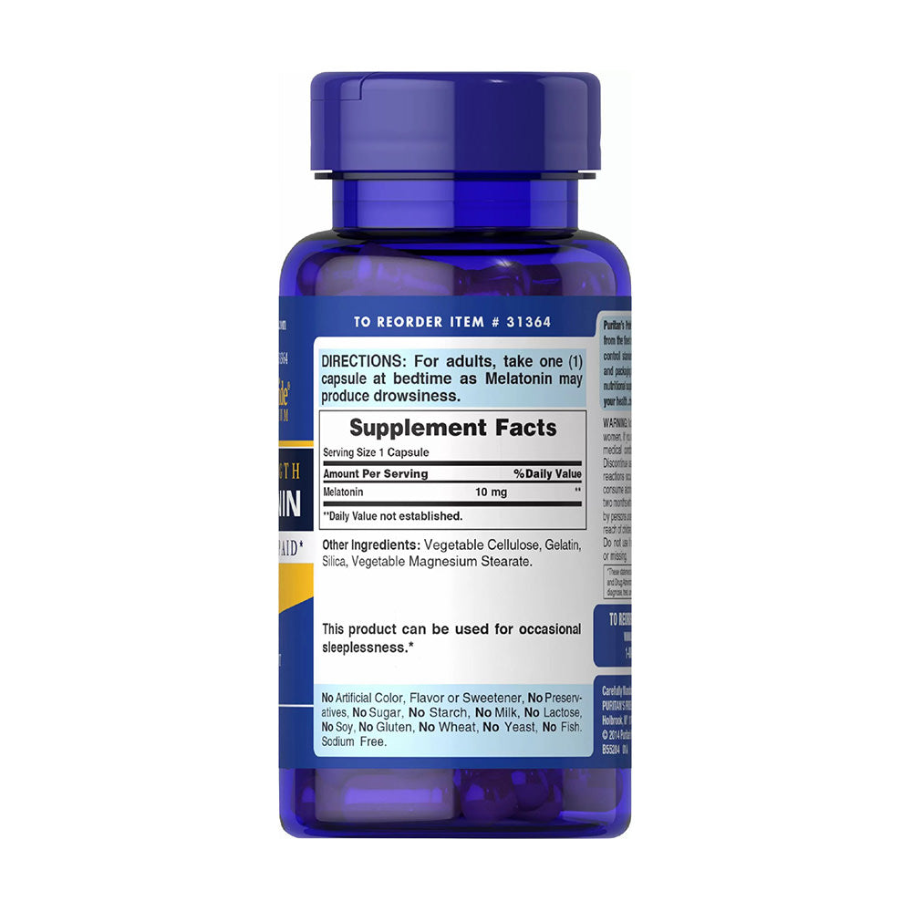 Viên uống giúp ngủ ngon Puritan’s Pride Super Strength Melatonin 10mg 120 viên - hình ảnh chi tiết 2