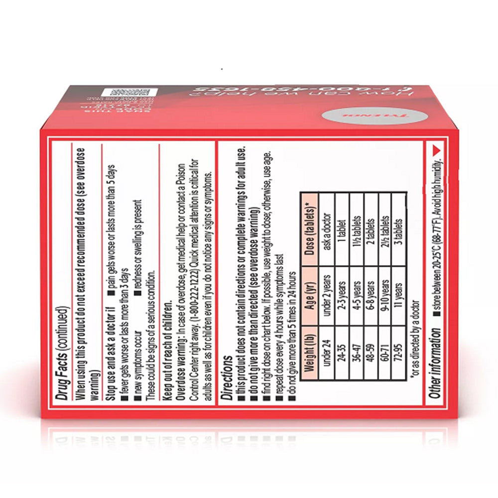 Viên nhai hạ sốt trẻ em Children's Tylenol Pain + Fever Relief Chewables - Acetaminophen - Grape - 24 viên - hình ảnh chi tiết 4