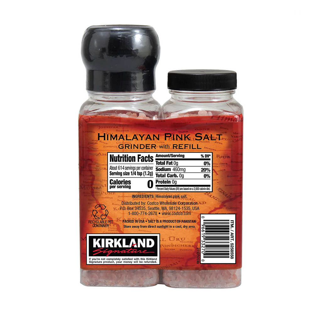 Muối Hồng Kirkland Signature Himalayan Pink Salt, Grinder with Refill, 737g - hình ảnh chi tiết 3