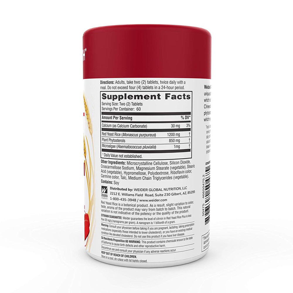 Viên uống giảm nguy cơ tim mạch Weider Red Yeast Rice Plus 1200 mg 240 viên - hình ảnh chi tiết 2