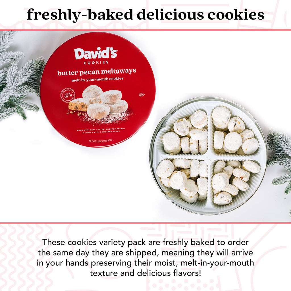 Bánh cookies bơ hạt hồ đào David’s Cookies Butter Pecan Meltaways 907g - hình ảnh chi tiết 4