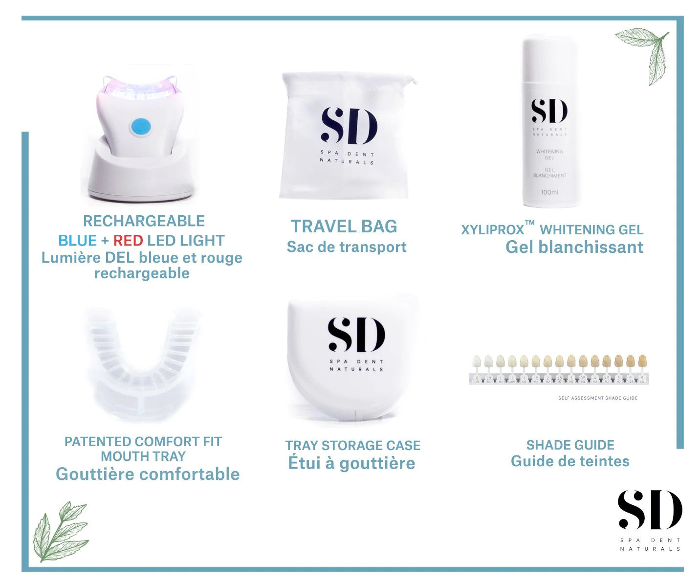 Bộ Dụng Cụ Tẩy Trắng Răng Chuyên Nghiệp SD Spa Dent Naturals Light Activated Professional Teeth Whitening Kit - hình ảnh chi tiết 4