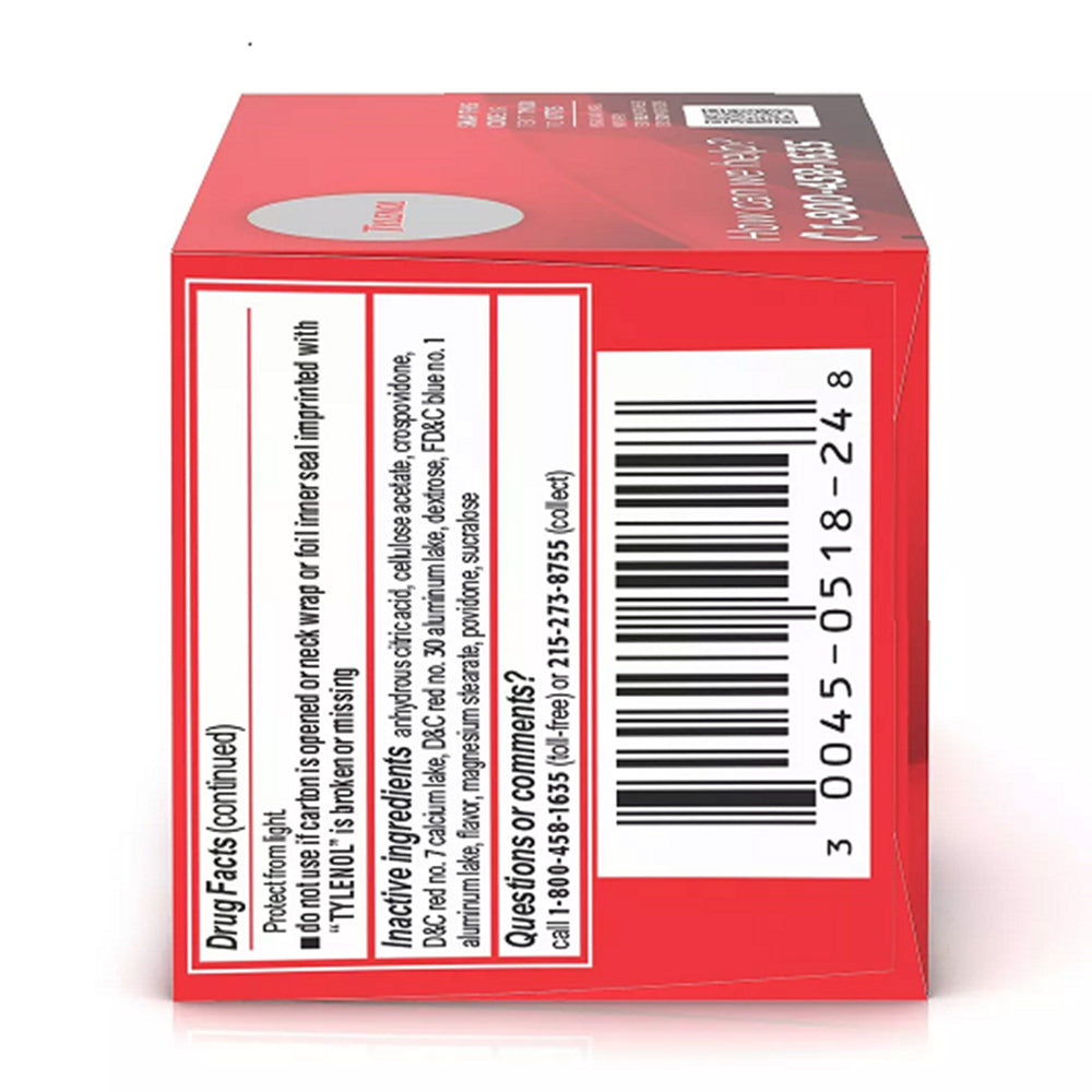 Viên nhai hạ sốt trẻ em Children's Tylenol Pain + Fever Relief Chewables - Acetaminophen - Grape - 24 viên - hình ảnh chi tiết 5