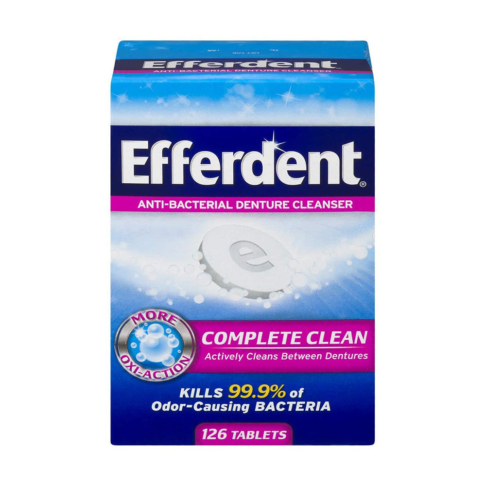 Viên vệ sinh răng giả Efferdent Anti-Bacterial Denture Cleanser 126 viên - hình ảnh sản phẩm chính