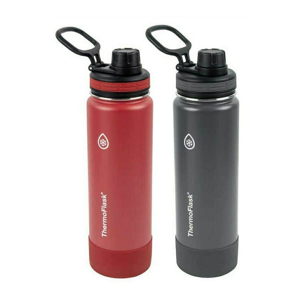 Set 2 bình giữ nhiệt ThermoFlask Straw and Spout 24oz 710ml Stainless Steel Insulated Bottle, 2-pack - ảnh sản phẩm 2