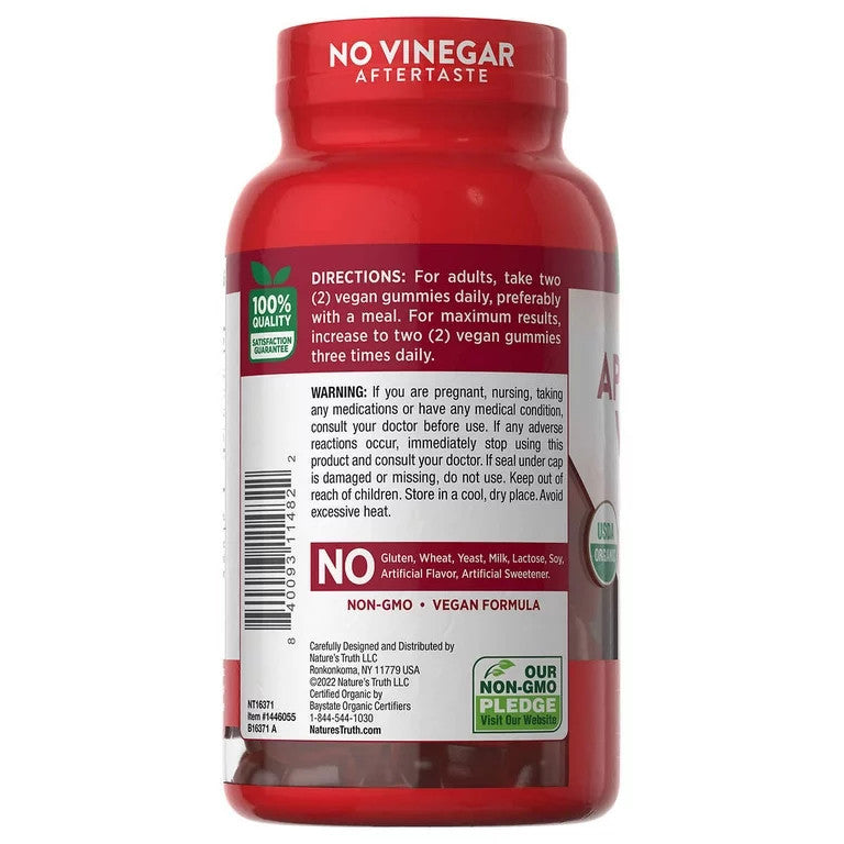 Kẹo dẻo giảm cân đẹp da detox cơ thể giấm táo Apple Cinder Vinegar 120 viên của Mỹ - hình ảnh chi tiết 2