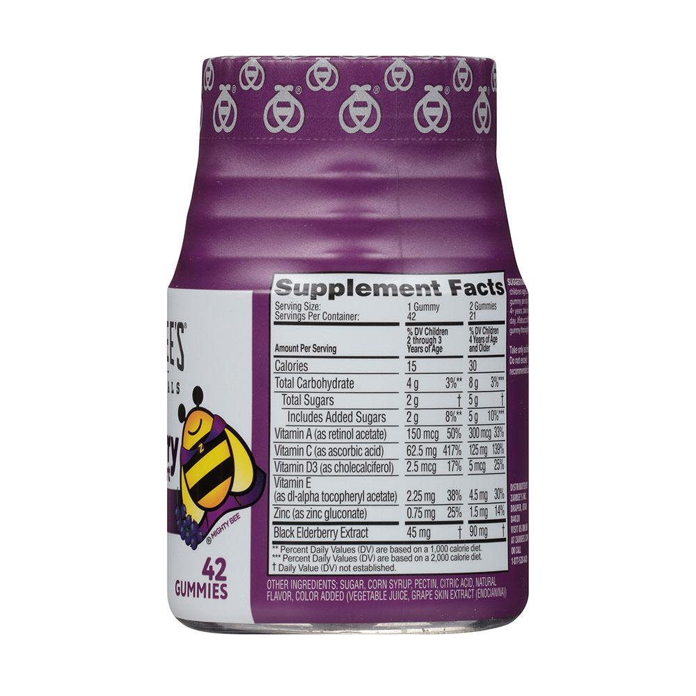 Kẹo tăng cường đề kháng cho trẻ Zarbee's Naturals Children's Elderberry Immune Support Gummies - Natural Berry - 42 viên - hình ảnh chi tiết 2