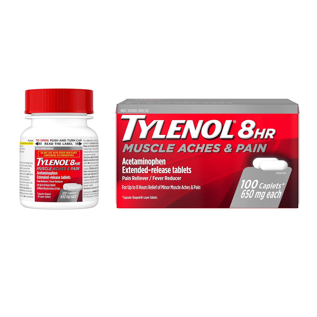 Giảm đau Tylenol 8Hr Muscle Aches & Pain 650mg 100 Caplets - hình ảnh chi tiết 4