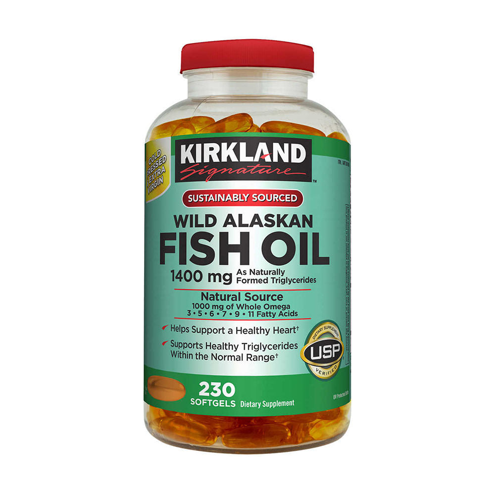 Viên uống Dầu Cá Alaska Kirkland Signature Wild Alaskan Fish Oil 1400 mg 230 viên của Mỹ - ảnh sản phẩm 1
