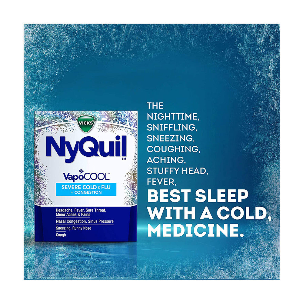 Viên uống trị ho cảm cúm DayQuil & NyQuil Severe with Vicks VapoCOOL Cold & Flu Relief Caplets - Acetaminophen - 24 viên - hình ảnh chi tiết 2