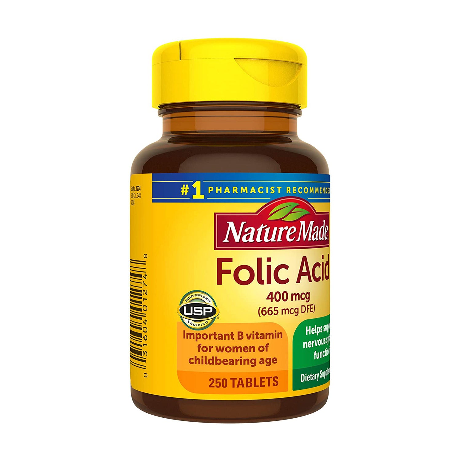 Viên uống Bổ Sung Axit Folic NATURE MADE FOLIC ACID 400MCG 250 viên của Mỹ - hình ảnh chi tiết 2