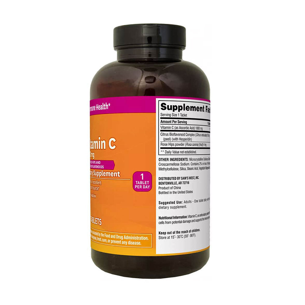 Viên uống bổ sung vitamin C Member’s Mark Vitamin C Natural With Rose Hips 1000mg 500 viên - hình ảnh chi tiết 2