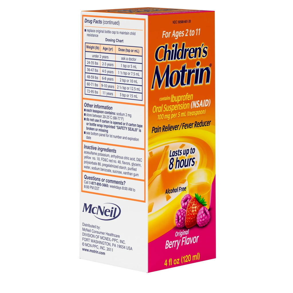 Siro hạ sốt cho trẻ 2-11 tuổi Children’s Motrin 120ml (một chai đơn) - hình ảnh chi tiết 2