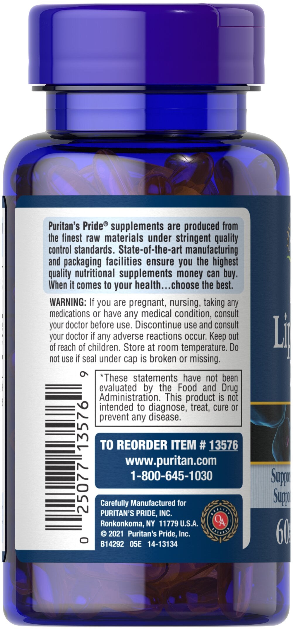 Viên uống chống lão hóa, tàn nhang Puritan’s Pride Alpha Lipoic Acid 300mg 60 Capsules - hình ảnh chi tiết 4