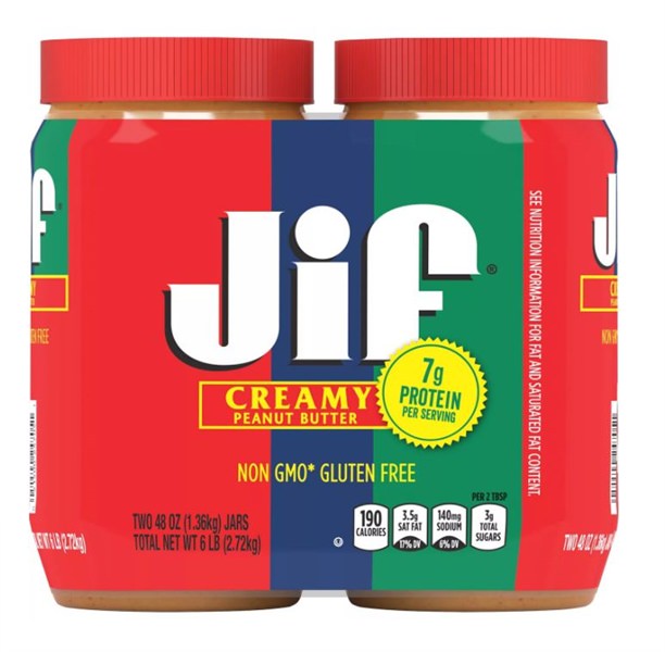 Bơ đậu phộng Jif Creamy Peanut Butter 2.72Kg (set 2 hộp) - hình ảnh sản phẩm chính