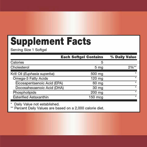 Dầu nhuyễn thể (dầu tôm) Kirkland Signature Krill Oil 500mg 160 viên - hình ảnh chi tiết 2