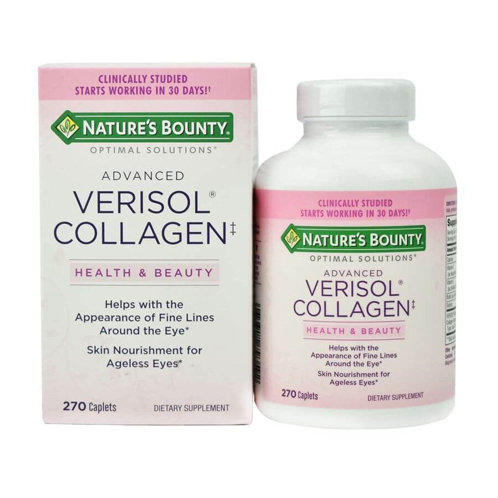 Viên uống collagen chống nhăn vùng mắt Nature’s Bounty Advanced Verisol Collagen 270 Viên - hình ảnh chi tiết 2