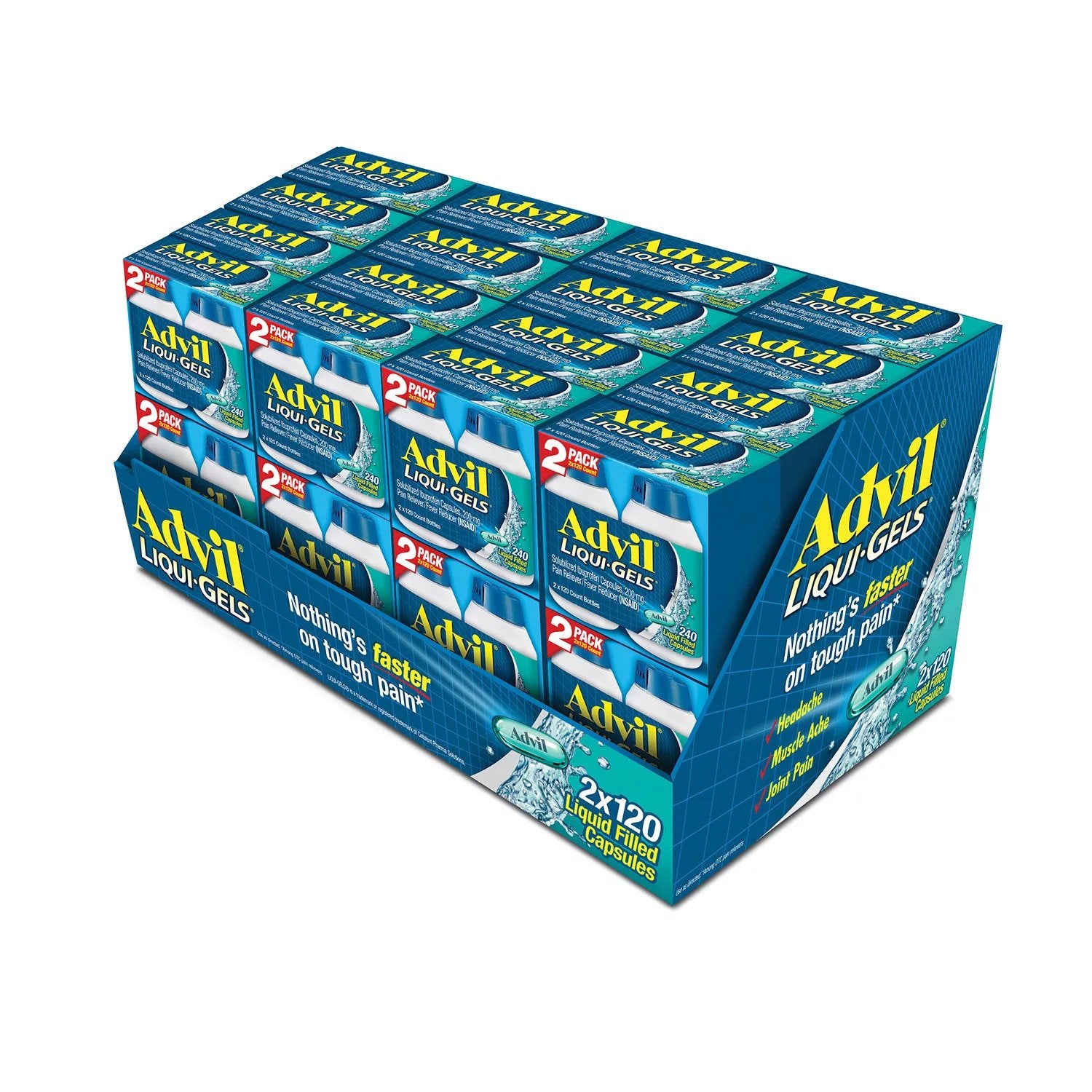 Viên uống giúp giảm đau hiệu quả Advil Liqui Gels 240 viên của Mỹ ( 2chai) - hình ảnh chi tiết 4