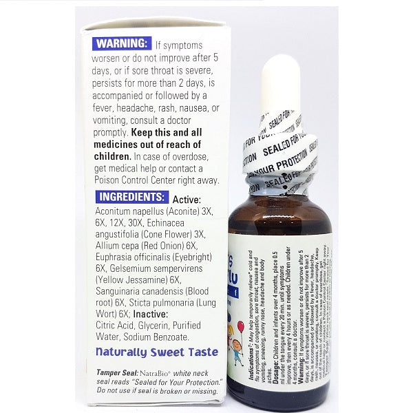 Siro ho, cảm cúm trẻ em Children Cold & Flu Relief Natrabio 30ml - hình ảnh chi tiết 3