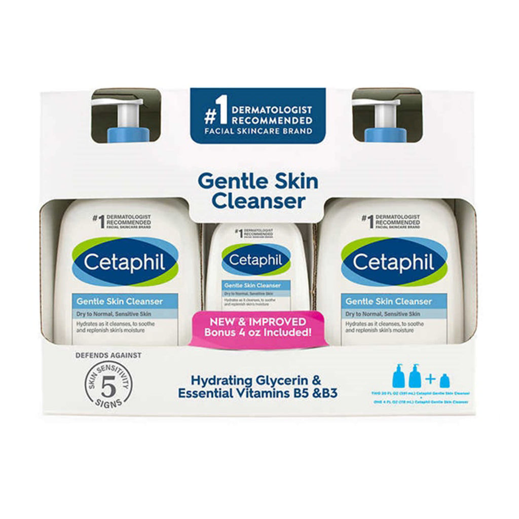 Sữa rửa mặt CETAPHIL nguyên bộ 3 chai của Canada - hình ảnh sản phẩm chính