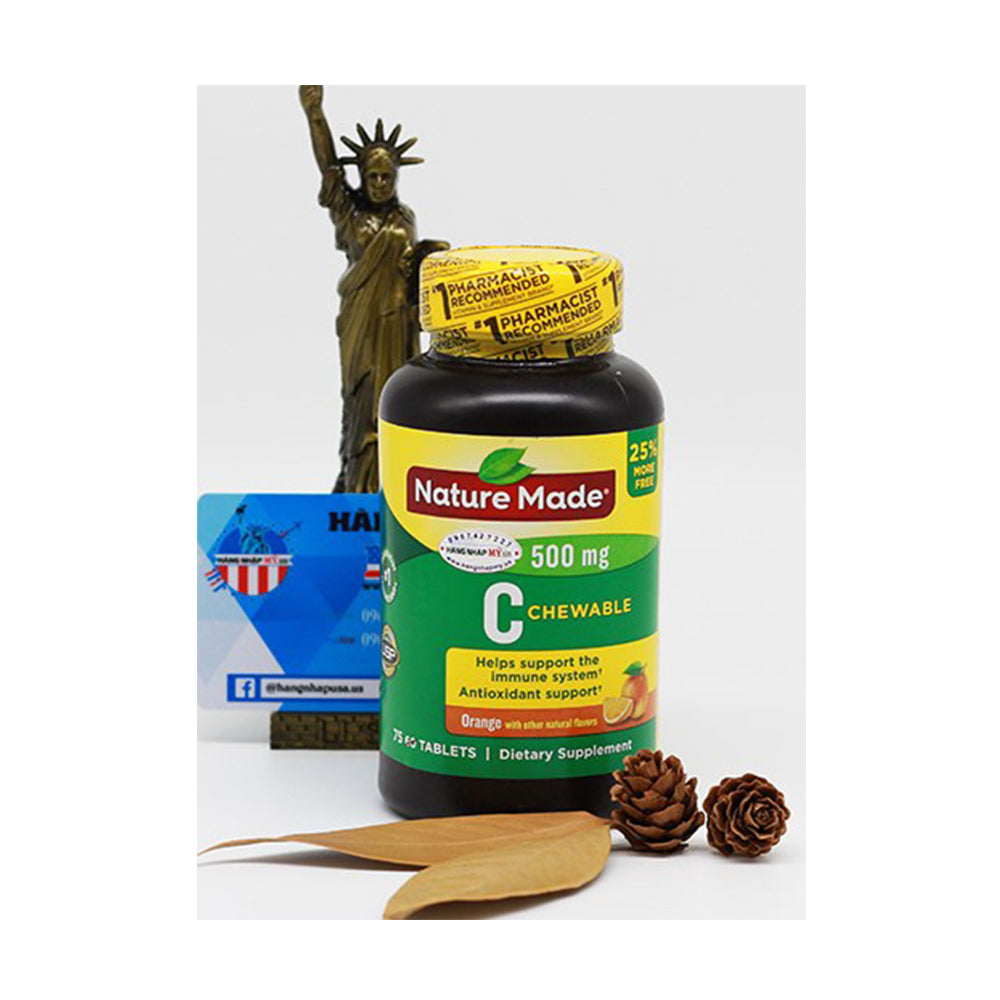 Viên nhai bổ sung Vitamin C Nature Made Chewable Vitamin C 500 mg 75 viên - hình ảnh sản phẩm chính