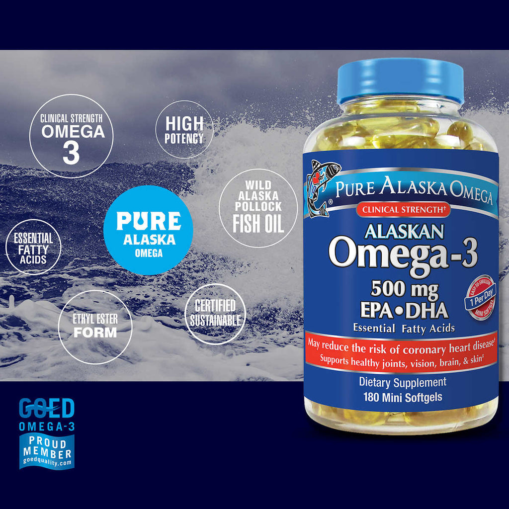 Viên dầu cá hồi Alaska Pure Alaska Omega-3 500mg EPA+DHA 180 viên - hình ảnh chi tiết 4