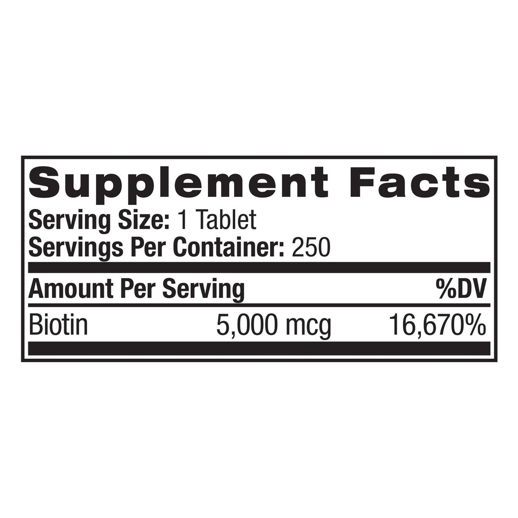 Viên nhai đẹp da tóc và móng Natrol Biotin Beauty 5000mcg 250 viên của Mỹ - hình ảnh chi tiết 3