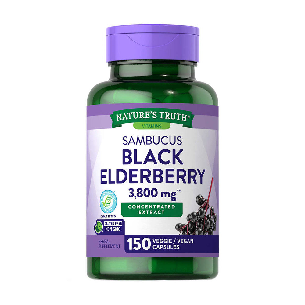 Viên Chống Oxy hóa, Tăng Cường Đề Kháng Nature's Truth Sambucus Black Elderberry 3800mg 150 Vegetarian/Vegan Capsules - hình ảnh sản phẩm chính