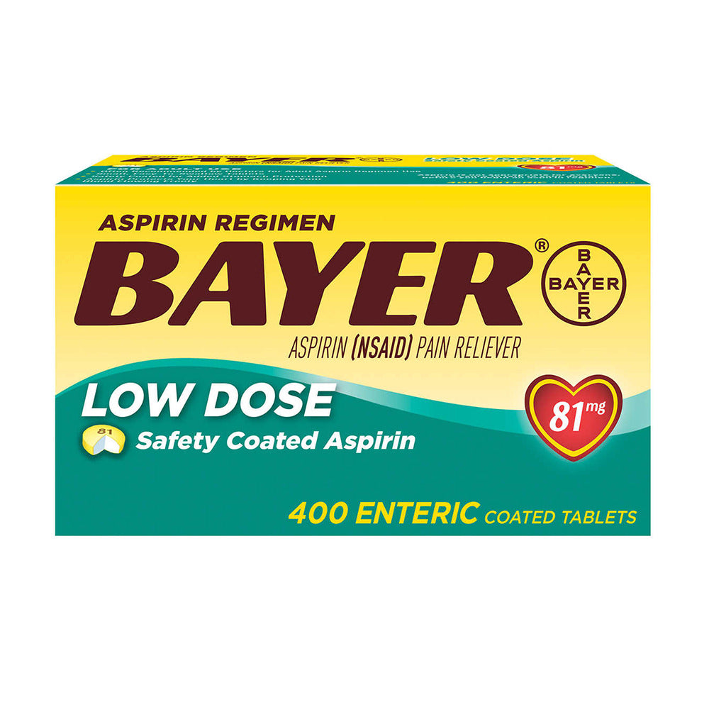 Viên giảm đau và ngăn ngừa nhồi máu cơ tim Bayer Low Dose Aspirin 81mg 400 viên - hình ảnh sản phẩm chính