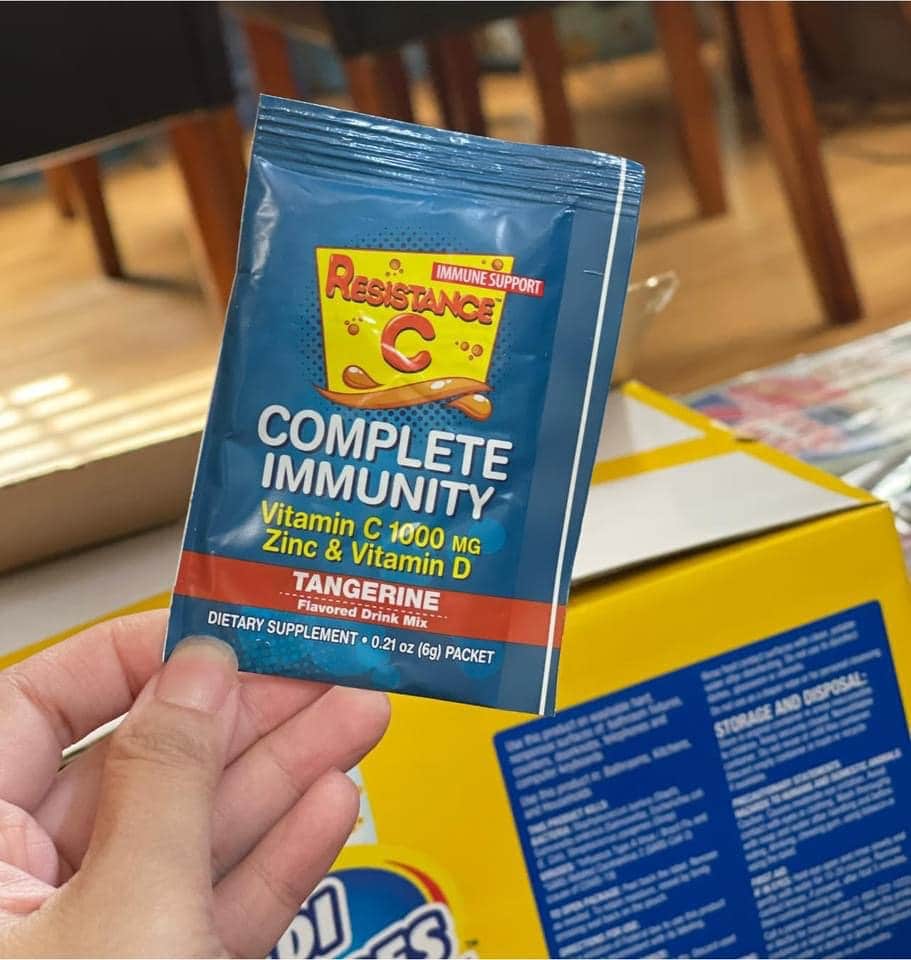 Bột sủi C tăng đề kháng Resistance C Complete Immune Tangerine/ Raspberry 70 gói - hình ảnh chi tiết 4