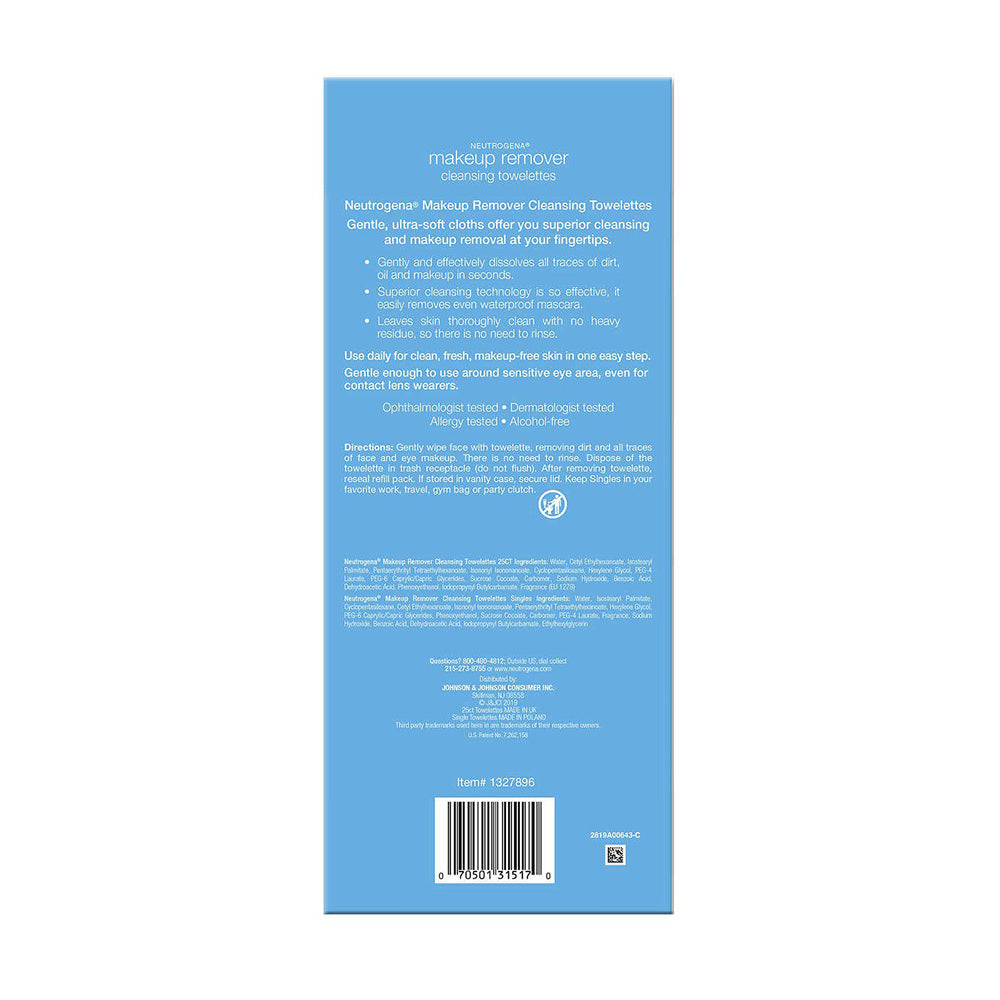 Khăn giấy tẩy trang Neutrogena Makeup Remover Facial Towelettes, 120-count - hình ảnh chi tiết 2