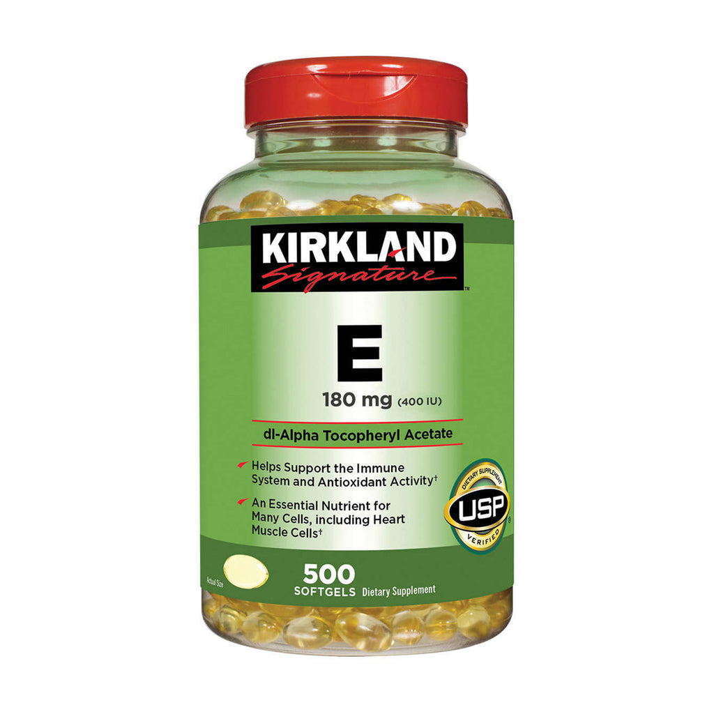 Viên uống vitamin E của mỹ Kirkland Signature 400IU giúp đẹp da, chống lão hóa loại 500 viên - ảnh sản phẩm 1