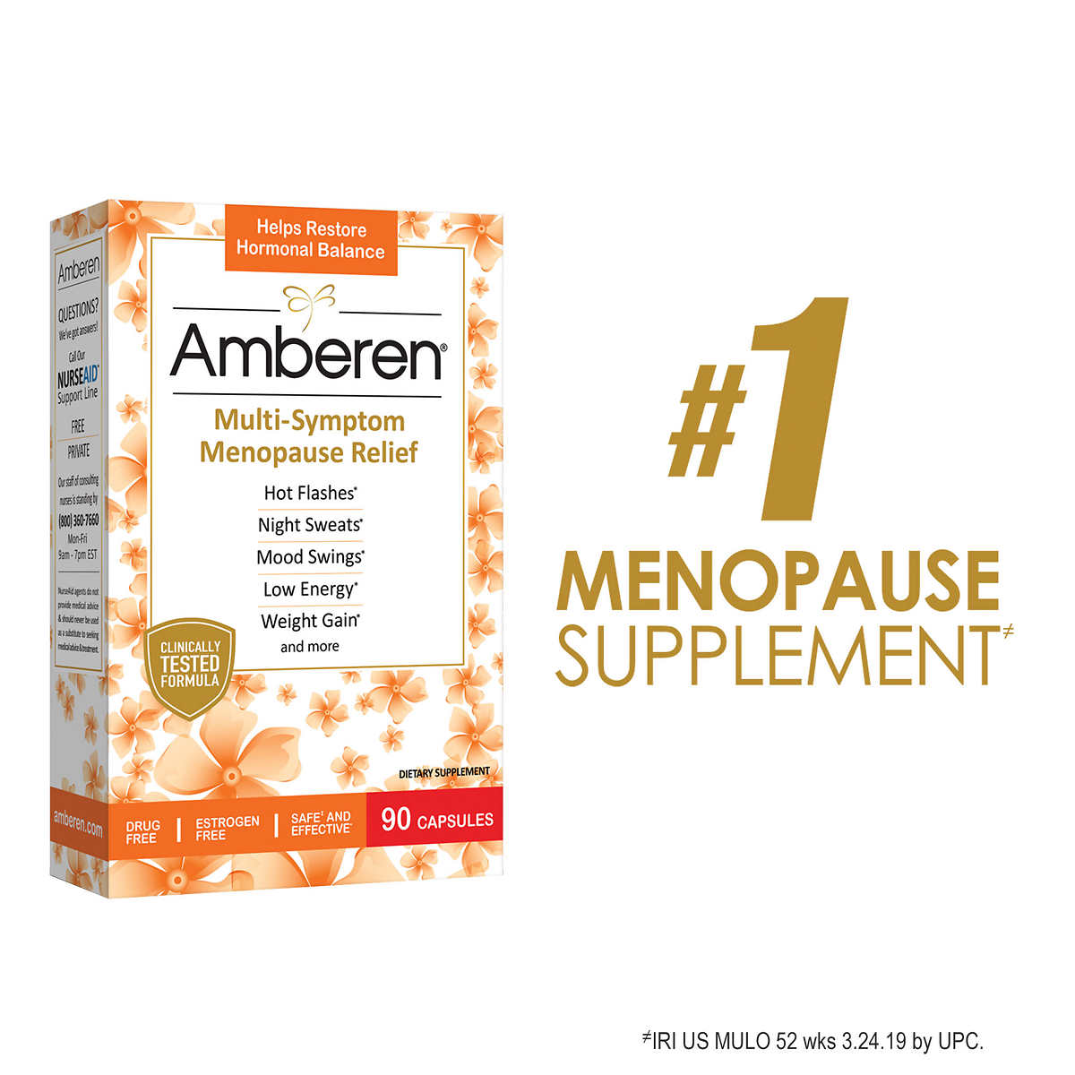 Viên uống giảm triệu chứng mãn kinh Amberen Multi-Symptom Menopause Relief 90 viên - hình ảnh chi tiết 4