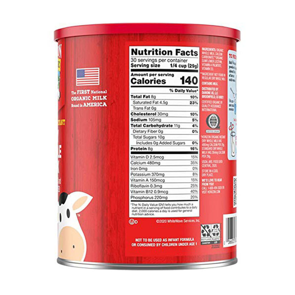 Sữa tươi nguyên kem dạng bột Horizon Organic Dry Whole Milk 870g - hình ảnh chi tiết 2