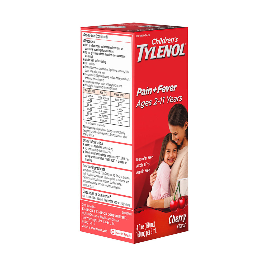 Siro giảm đau hạ sốt cho trẻ 2-11 tuổi Children’s Tylenol Pain Fever 120ml - hình ảnh chi tiết 4