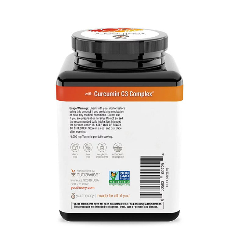 Viên uống tinh chất nghệ Youtheory Turmeric 1000mg 180 viên - hình ảnh chi tiết 5
