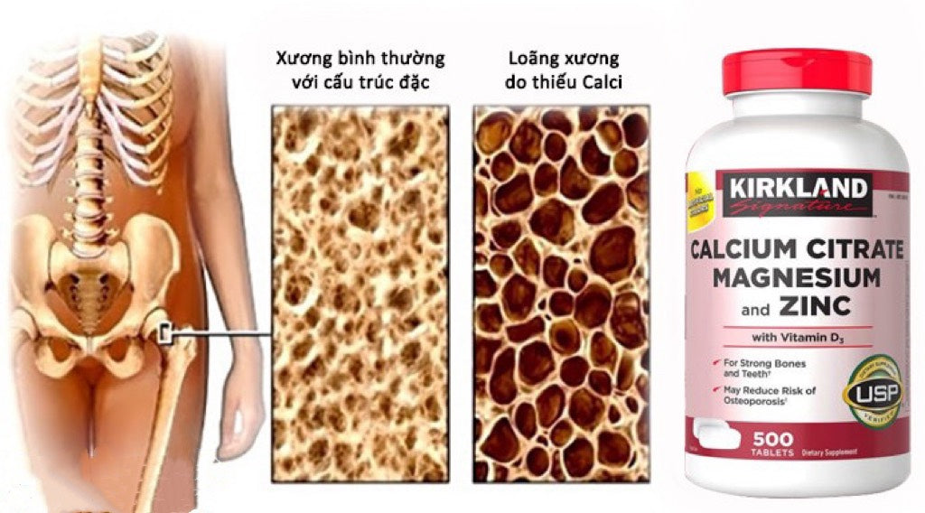 Viên uống Chắc xương Calcium Citrate With Vitamin D, Magnesium and Zinc hộp 500 viên của Mỹ - hình ảnh chi tiết 3