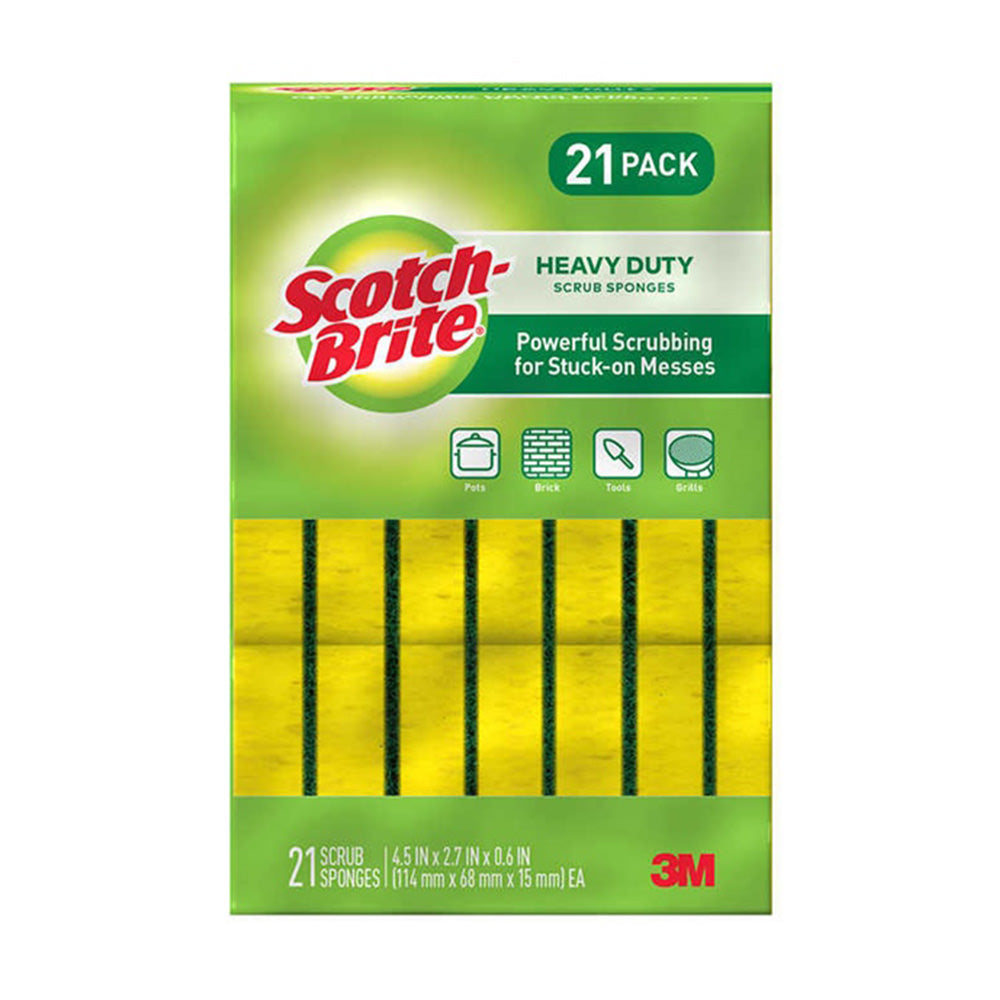 Miếng rửa chén Scotch-Brite Heavy Duty Sponge, 21-count (Vàng) - hình ảnh sản phẩm chính