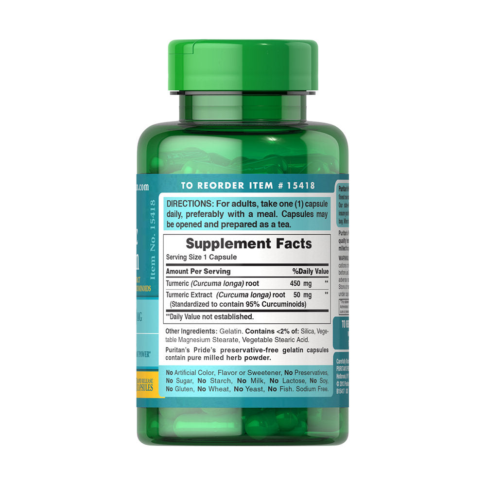 Tinh dầu nghệ Turmeric Curcumin 500 mg Puritan’s Pride 180 viên của Mỹ - hình ảnh chi tiết 4