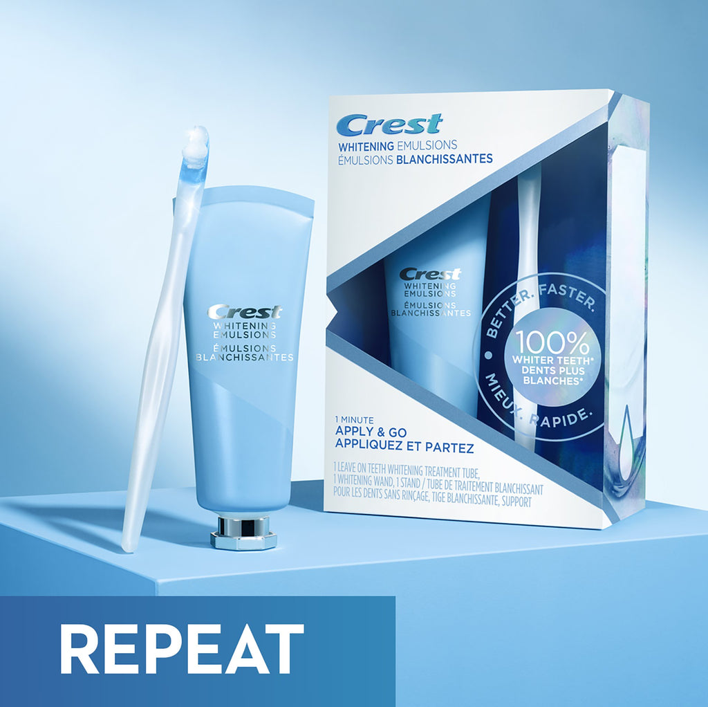 Set 2 Tuýp GEL Tẩy Trắng Răng Crest Whitening Emulsions Leave-on Teeth Whitening 25g + 10g - hình ảnh chi tiết 2