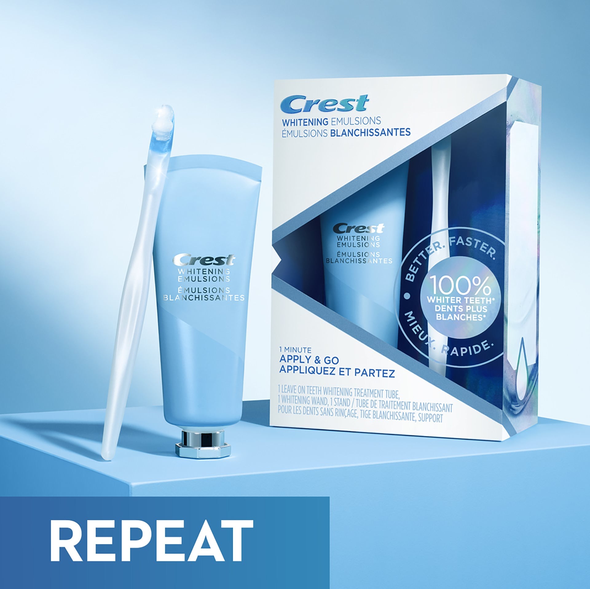Set 2 Tuýp GEL Tẩy Trắng Răng Crest Whitening Emulsions Leave-on Teeth Whitening 25g + 10g - hình ảnh chi tiết 2