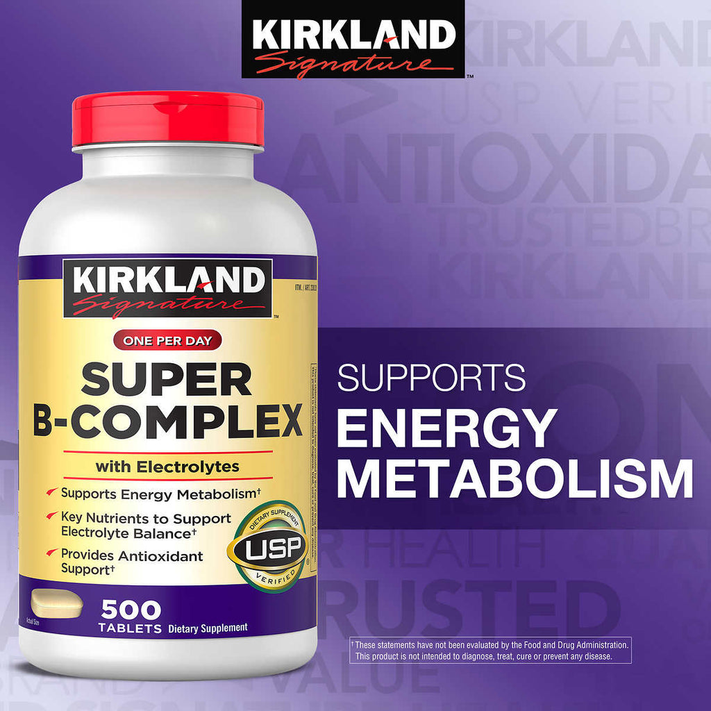 Viên uống Super B-Complex with Electrolytes Kirkland 500 viên - ảnh sản phẩm 3